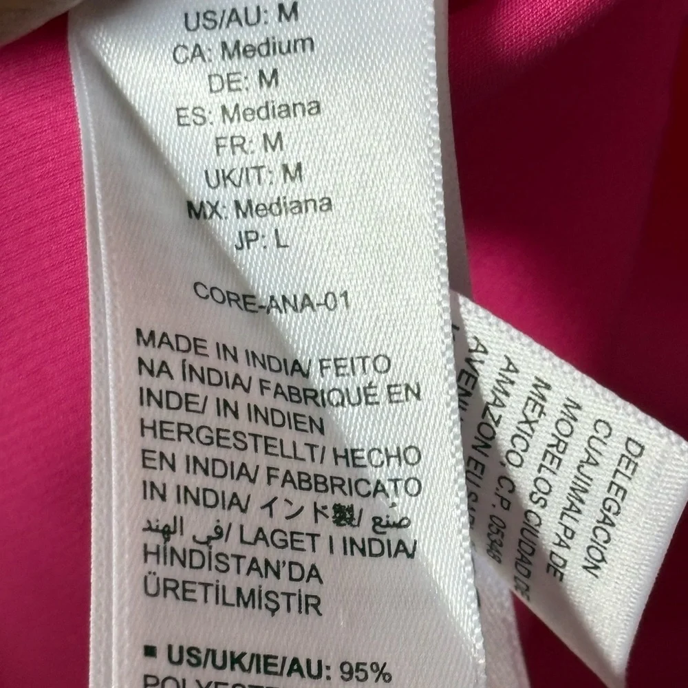 Influencer The Drop Ana Silky V-Neck Midi Slip Dress in Hot Pink Size Medium NWT - Picture 13 of 16